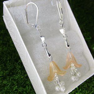 Silver Plated Garden Party Florals with Dangling Pearls